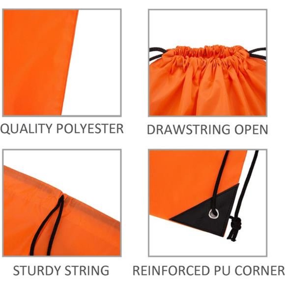 Drawstring Backpack 10 Pieces for Party Gym Sport Trip - Picture 5 of 8